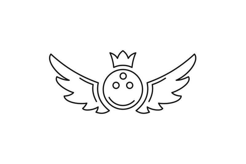 bowling-king-emblem-icon-outline-style