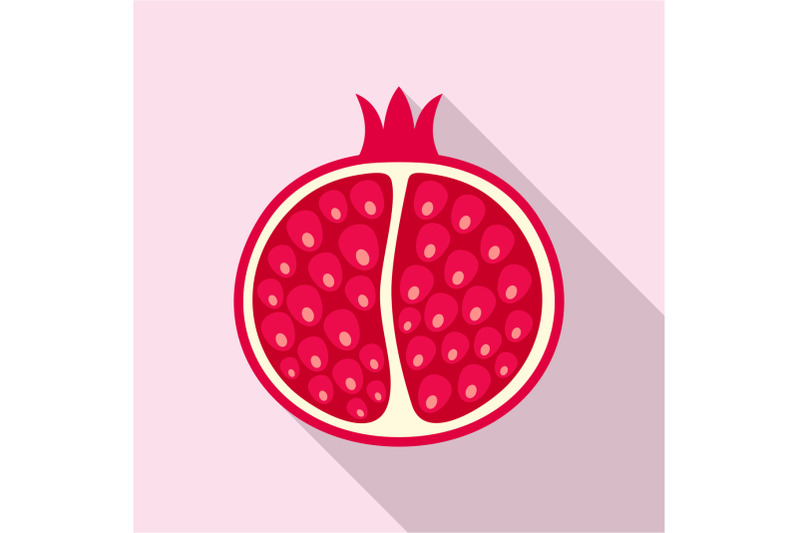 half-of-pomegranate-icon-flat-style