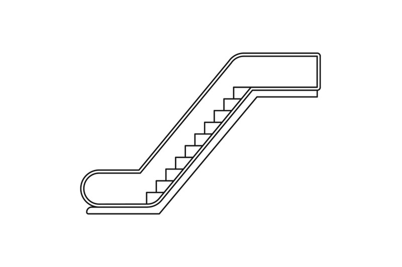 glass-escalator-icon-outline-style