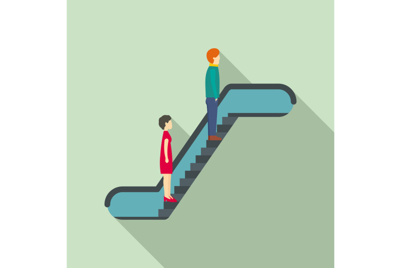 people-at-escalator-icon-flat-style