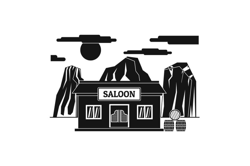 western-saloon-icon-simple-style