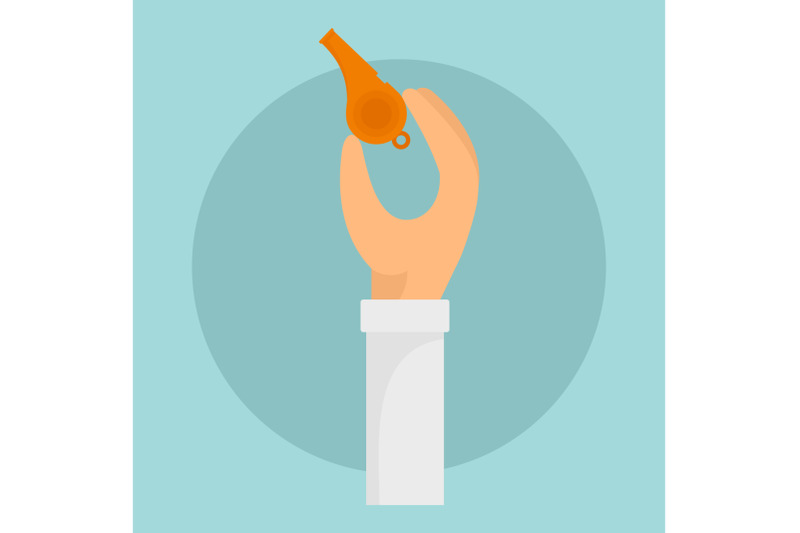 whistle-in-hand-background-flat-style