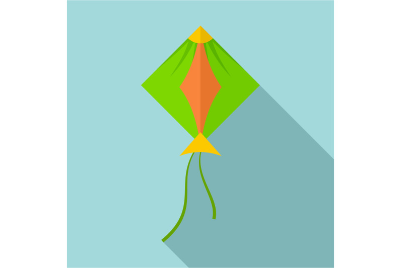 green-kite-icon-flat-style