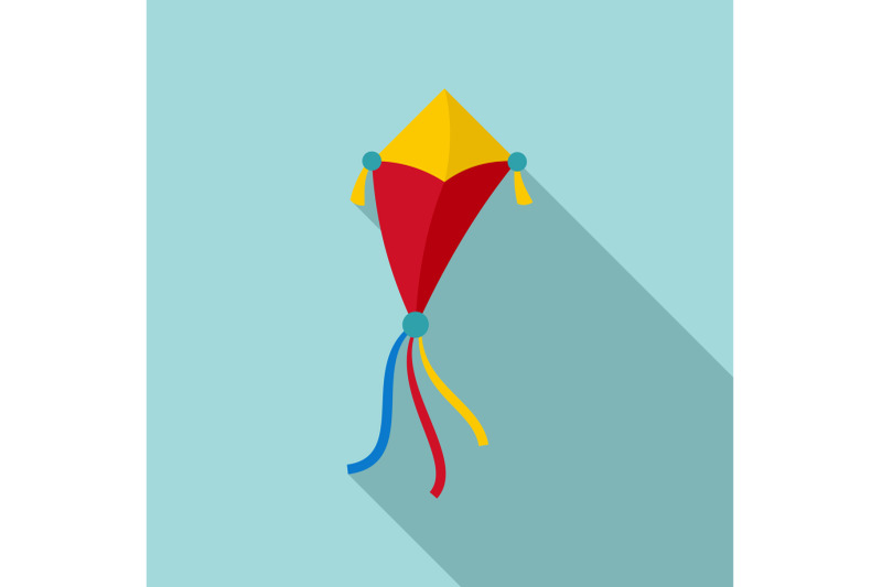 ribbon-kite-icon-flat-style