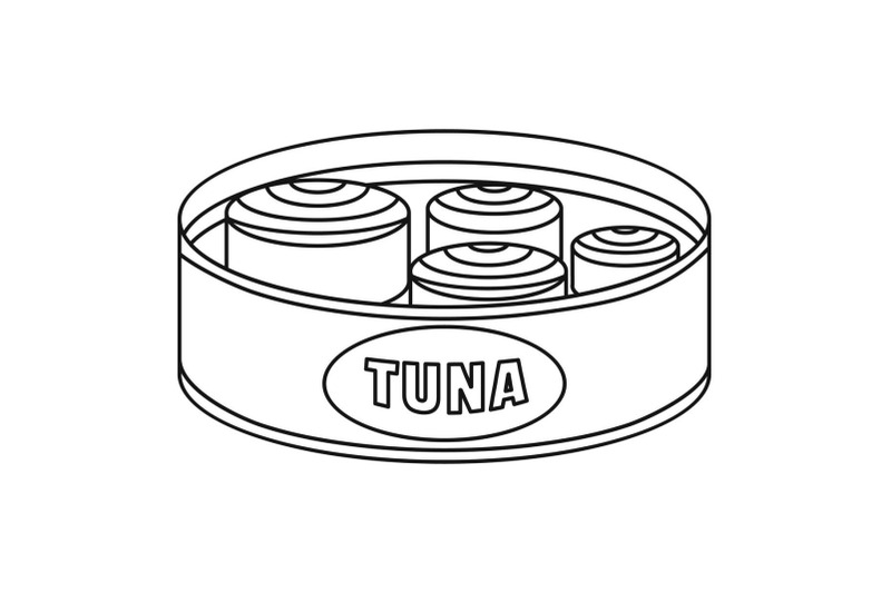 open-tuna-can-icon-outline-style