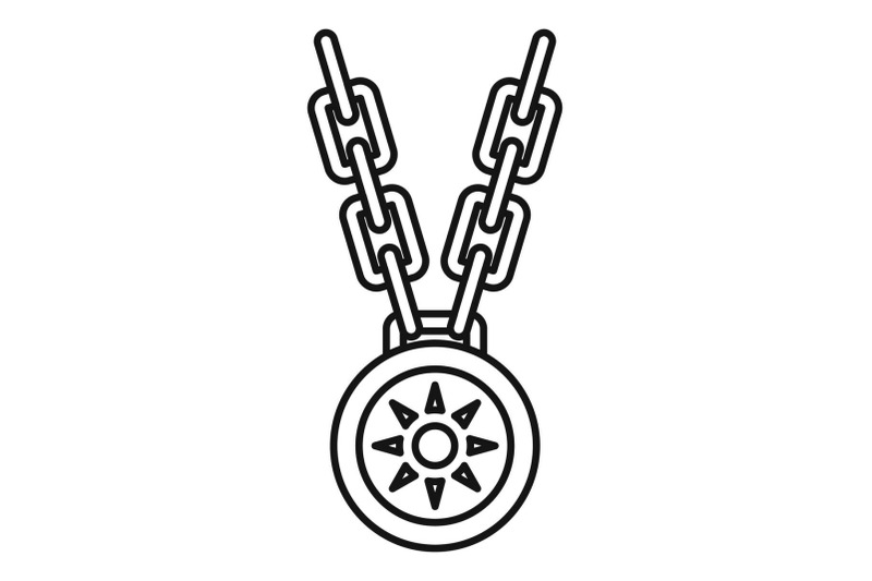 necklace-medallion-icon-outline-style