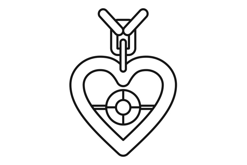 gemstone-heart-icon-outline-style