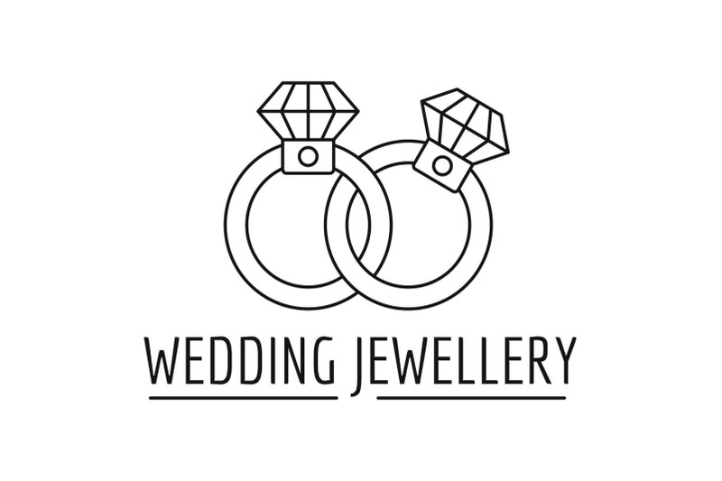 wedding-rings-jewelry-logo-outline-style