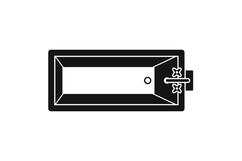 top-view-bathtube-icon-simple-style