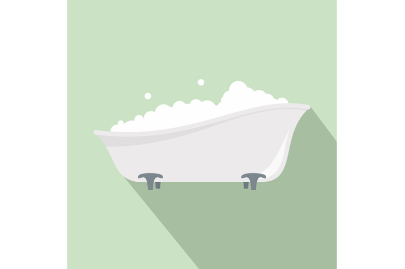 bubblebath-in-bathtube-icon-flat-style