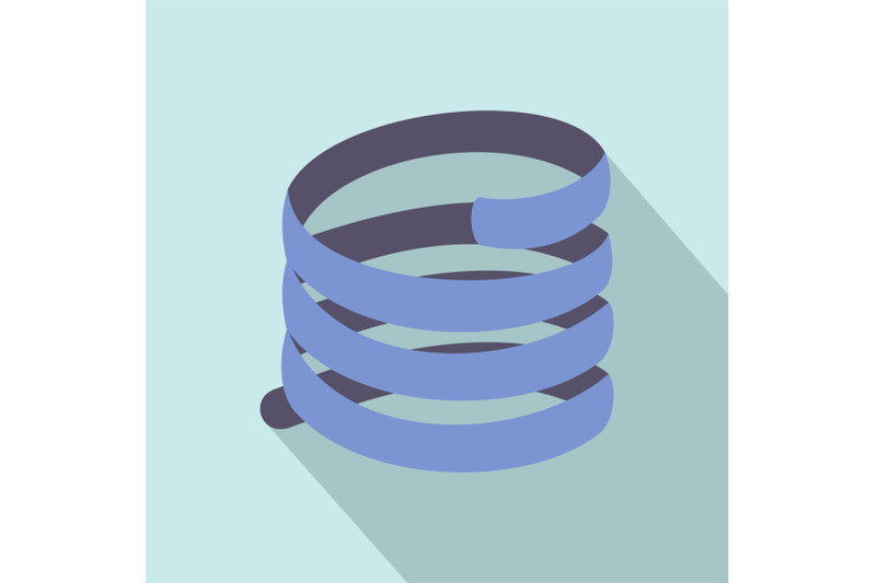 short-spring-coil-icon-flat-style