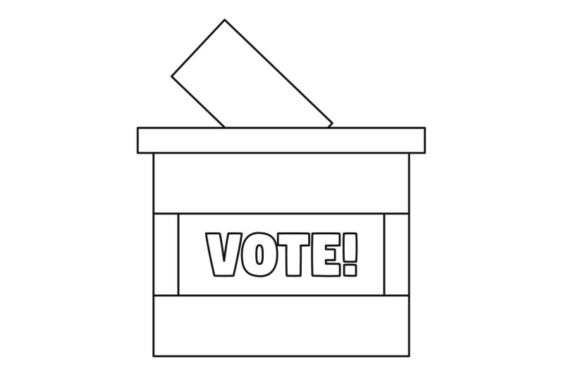 wood-vote-box-icon-outline-style