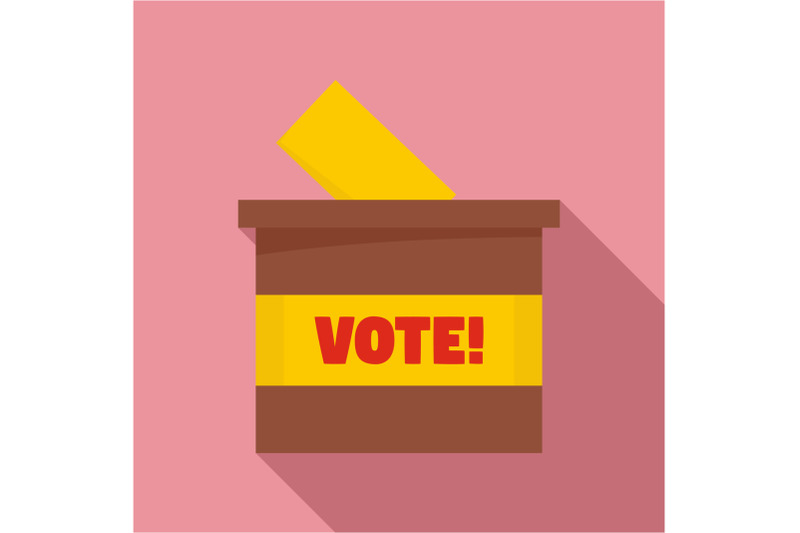 wood-vote-box-icon-flat-style