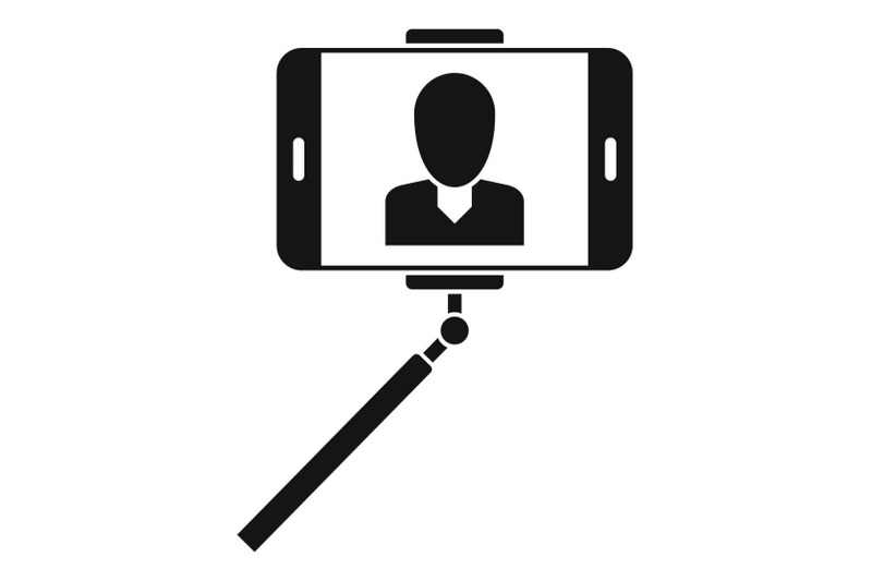 man-take-selfie-monopod-icon-simple-style