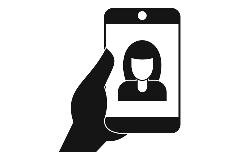 woman-take-selfie-smartphone-icon-simple-style