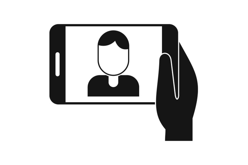 man-take-a-selfie-phone-icon-simple-style