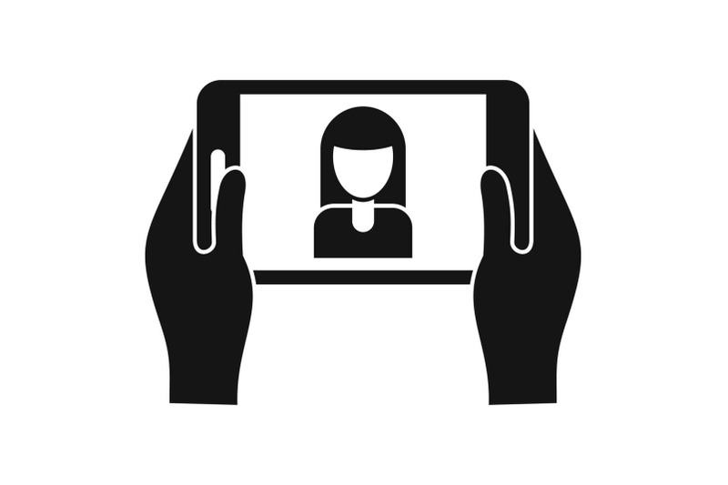 girl-take-selfie-icon-simple-style