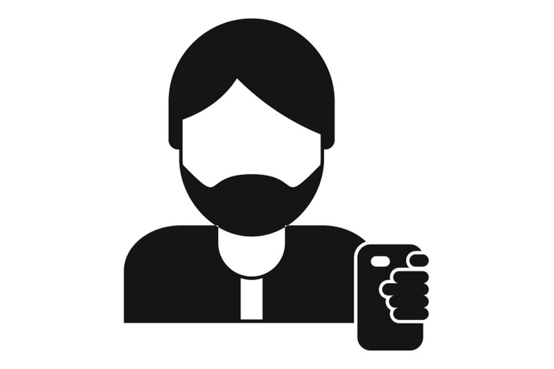 hipster-man-take-selfie-icon-simple-style
