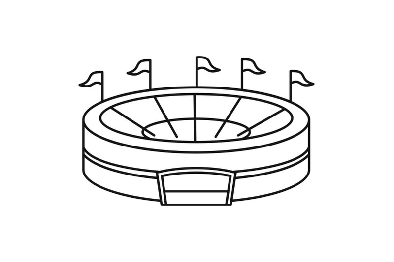 baseball-arena-icon-outline-style