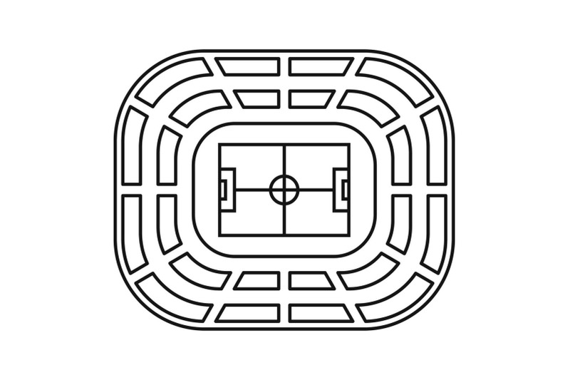 top-view-stadium-icon-outline-style