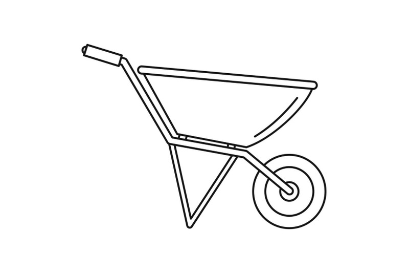 construction-wheelbarrow-icon-outline-style