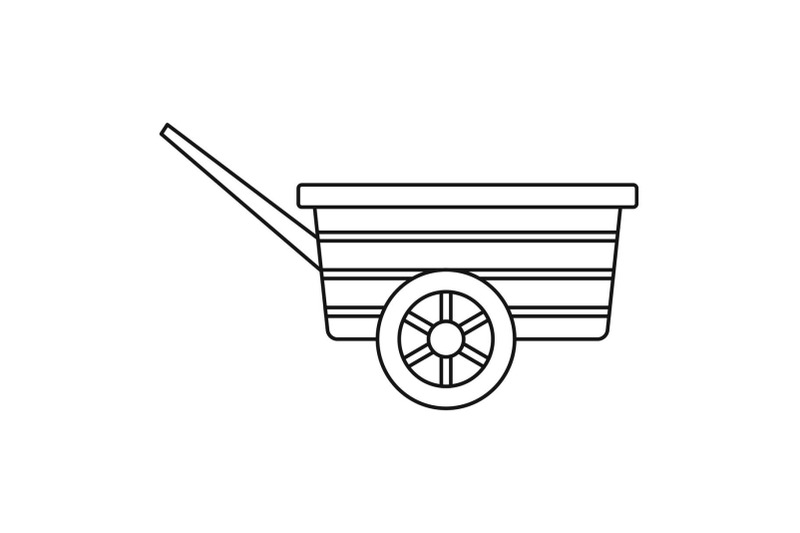 wood-wheelbarrow-icon-outline-style