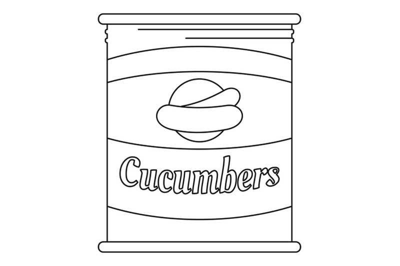 cucumbers-tin-can-icon-outline-style