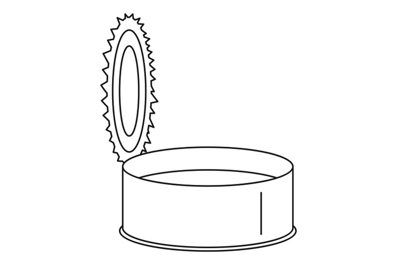 open-silver-tin-can-icon-outline-style