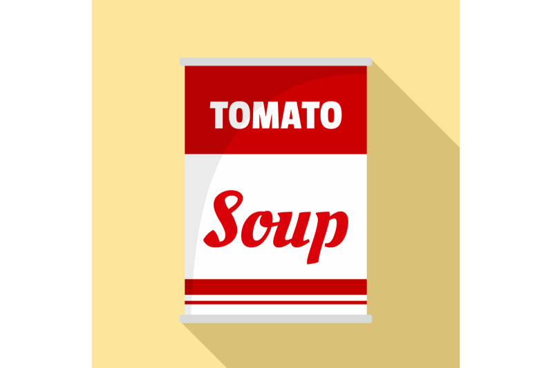 tomato-soup-can-icon-flat-style