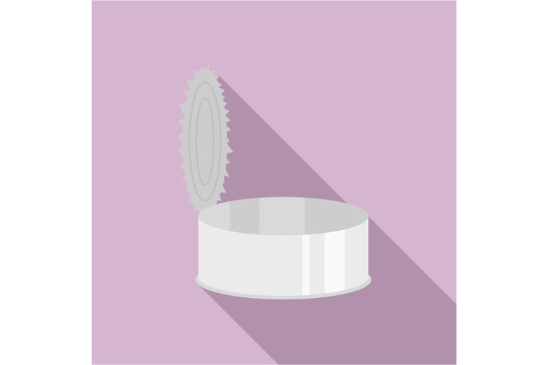 open-silver-tin-can-icon-flat-style