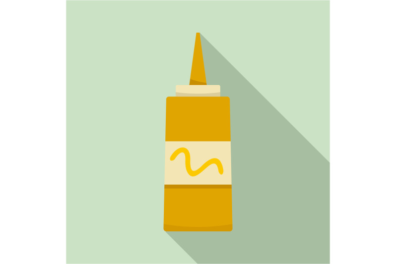 mustard-plastic-bottle-icon-flat-style