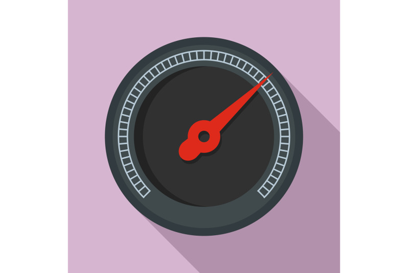 black-speedometer-icon-flat-style