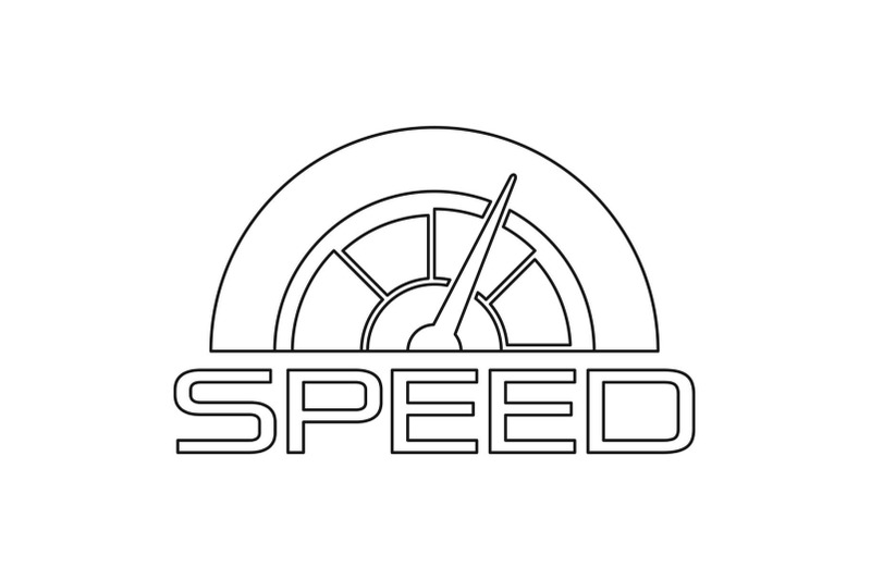 trendy-speedometer-logo-outline-style
