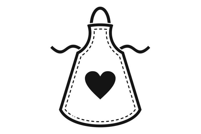 heart-apron-icon-simple-style