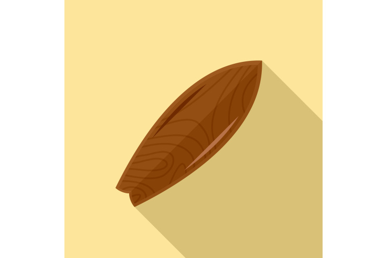 old-wood-surfboard-icon-flat-style