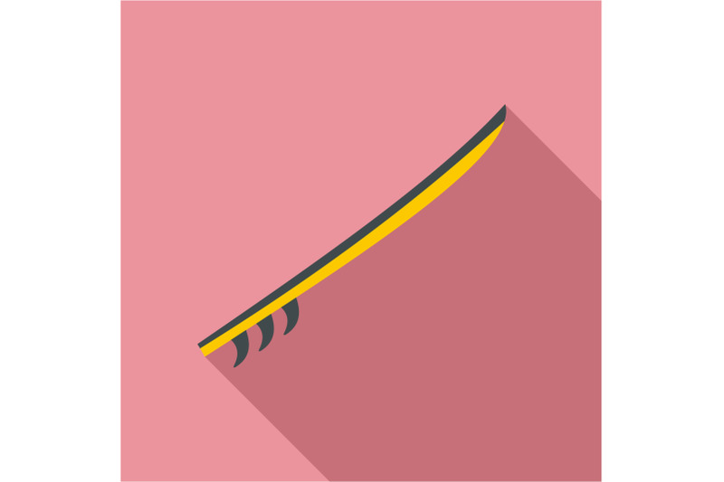 side-view-yellow-surfboard-icon-flat-style