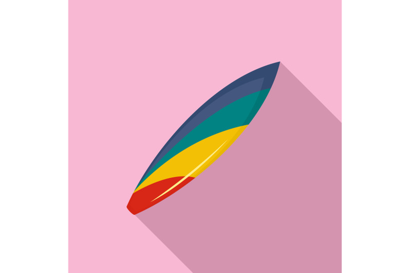 colorful-surfboard-icon-flat-style