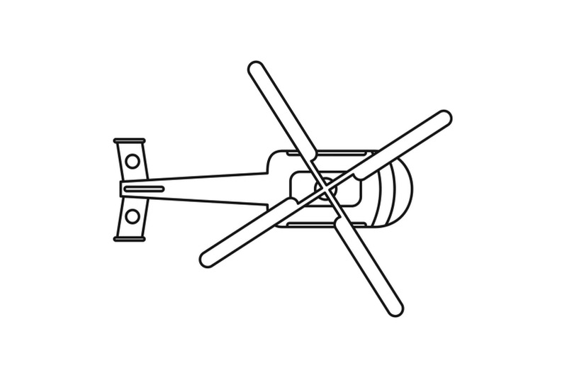 top-view-helicopter-icon-outline-style