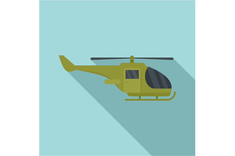 military-helicopter-icon-flat-style