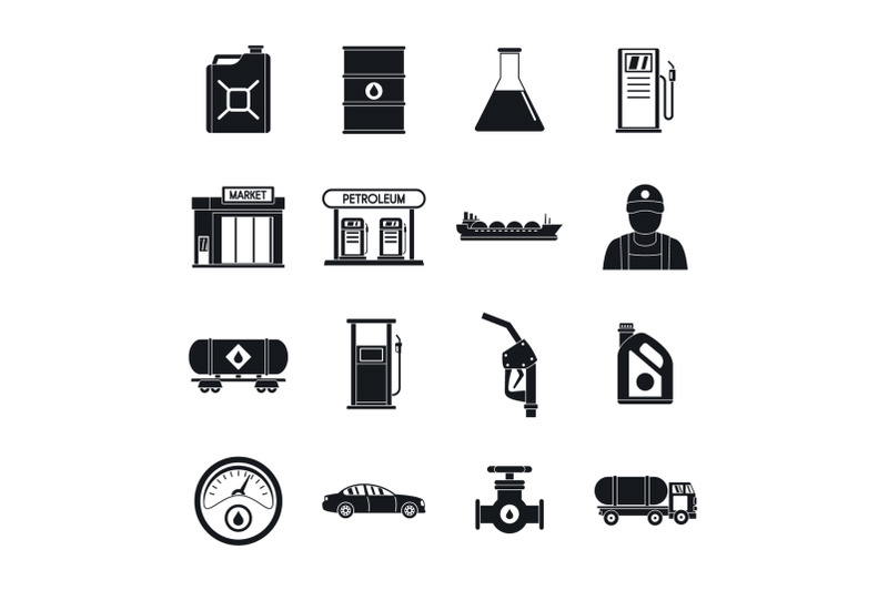 petrol-station-gas-fuel-icons-set-simple-style