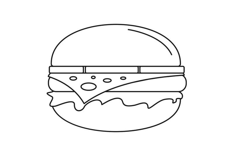 american-burger-icon-outline-style