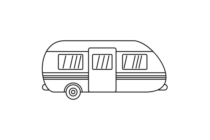 summer-camp-trailer-icon-outline-style