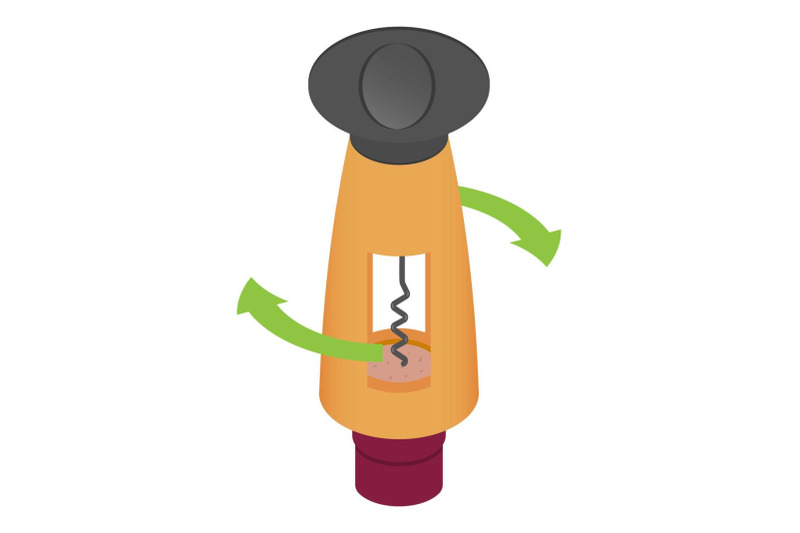 plastic-corkscrew-icon-isometric-style