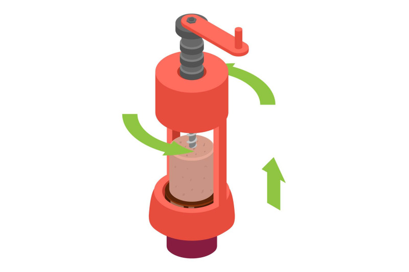 mechanical-corkscrew-icon-isometric-style