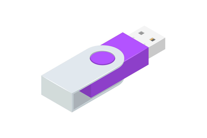 steel-usb-flash-icon-isometric-style