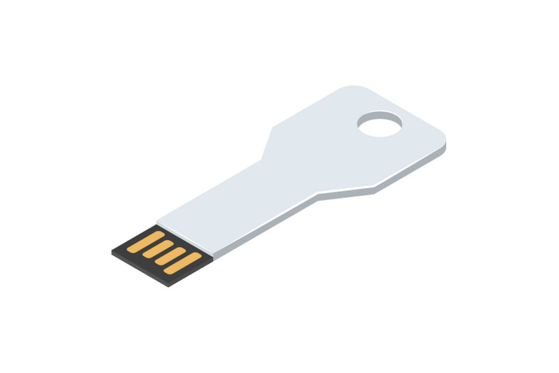 usb-key-flash-icon-isometric-style