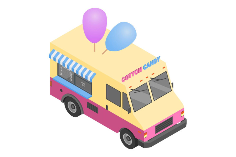 cotton-candy-truck-icon-isometric-style