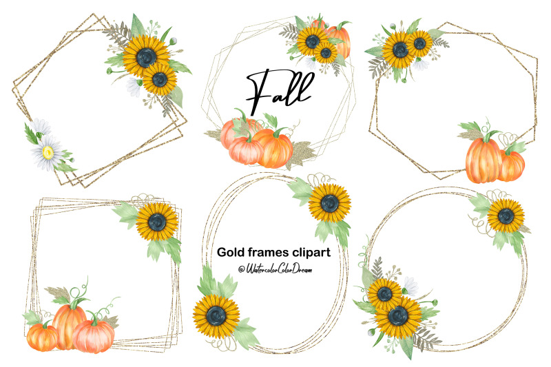 fall-pumpkin-golden-frame