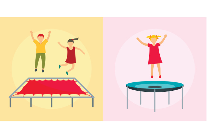 trampoline-jumping-banner-concept-set-flat-style