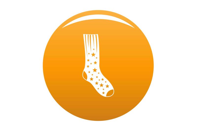 sock-with-star-icon-vector-orange